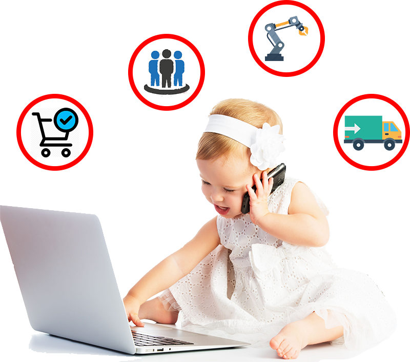 Guy sitting at his desk connecting to several devices